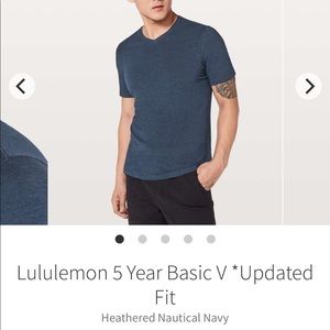 Lululemon 5 Year Basic V Neck Shirt